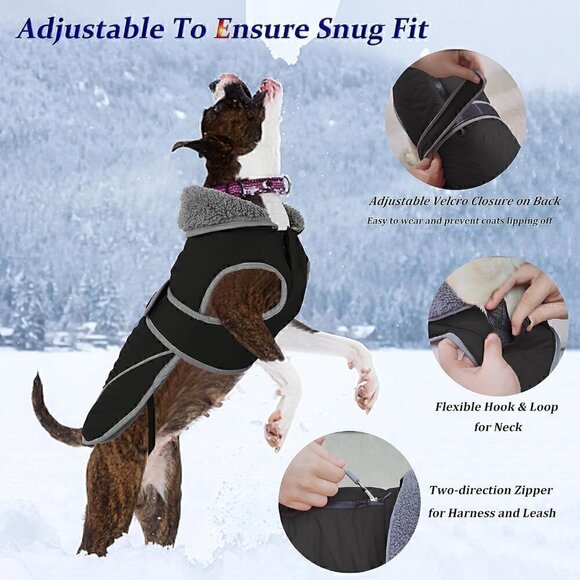 Dogcheer Waterproof Winter Coat - Reflective, Warm Jacket for Cold Weather Fun - Picture 3 of 12